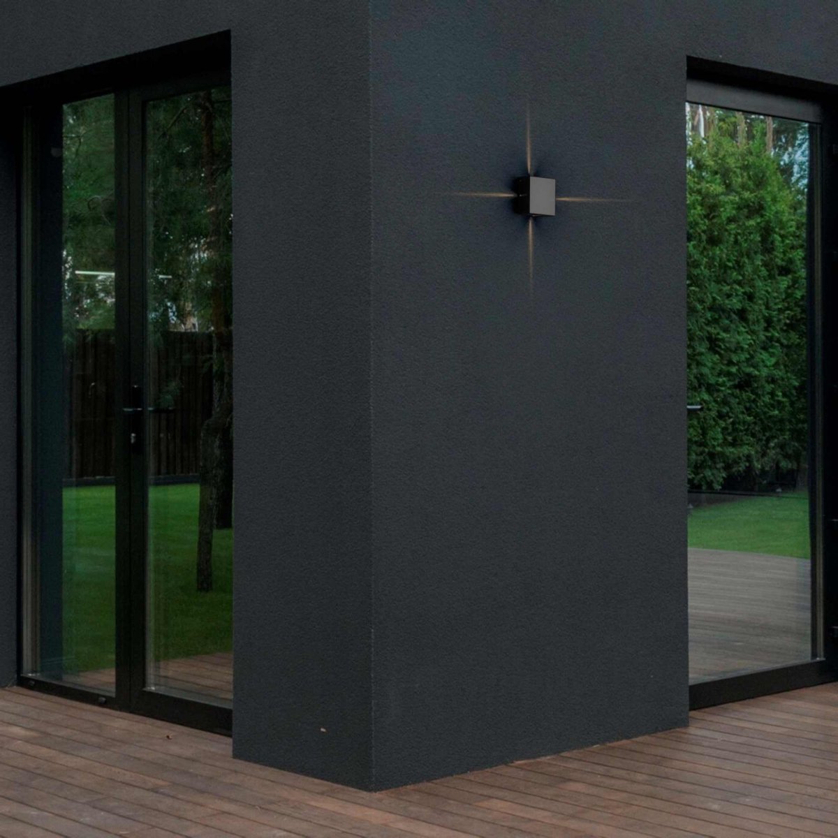 Aplique de pared exterior LED cuadrado "Karen 4" - 6W - IP54 - Emisión de luz cuatro caras - Barcelona Led-Decoración
