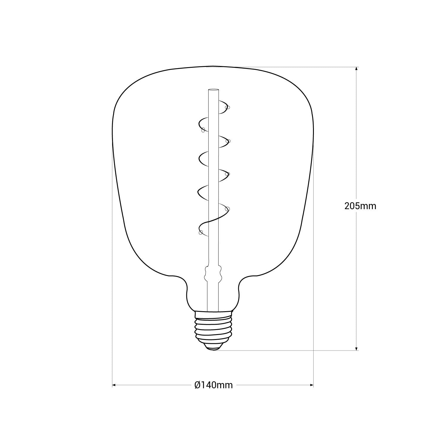 Bombilla decorativa LED de filamento con tinte ahumado - E27 D140 - Regulable - 4W - 1800K (2)