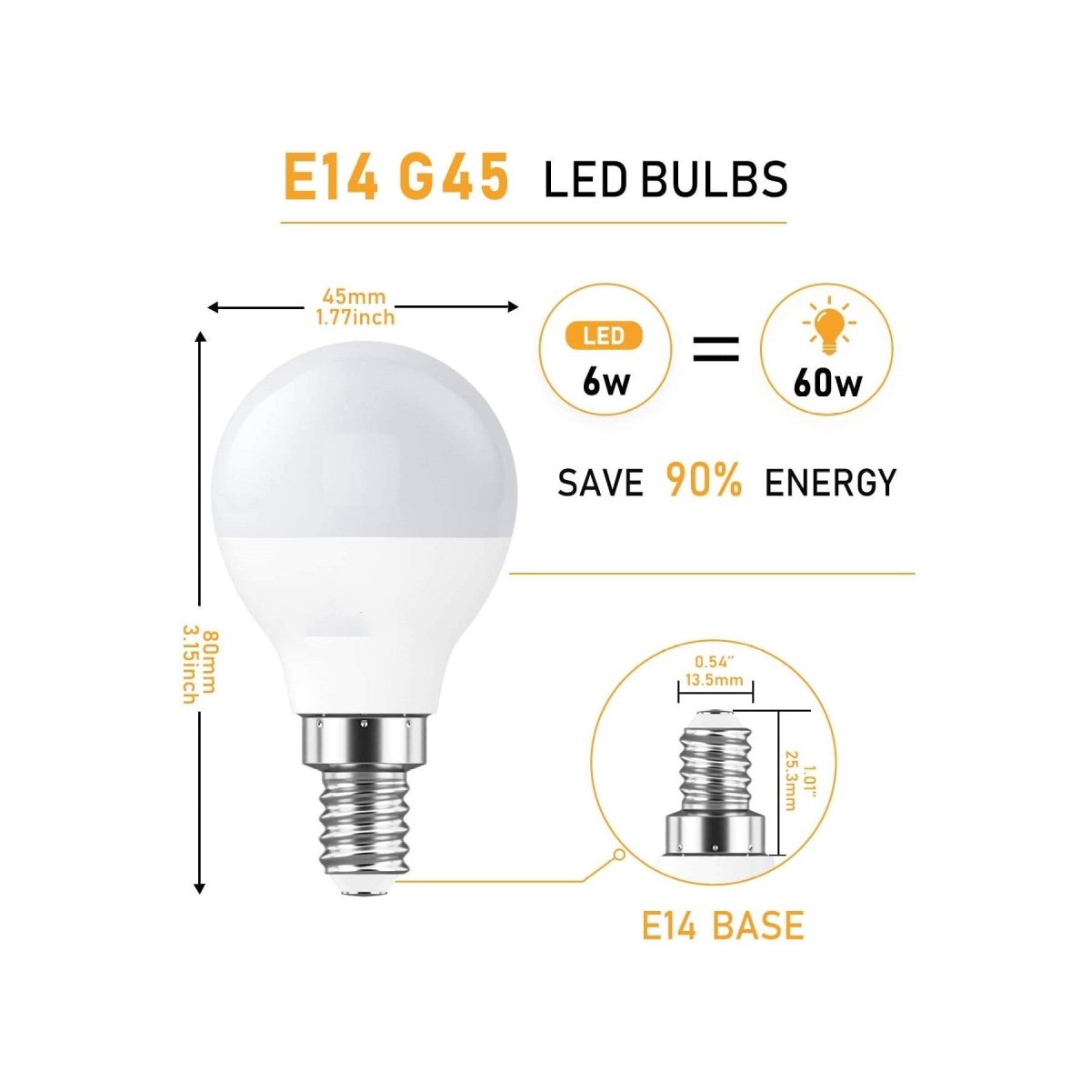 Bombilla Esférica LED E14 G45 5W Opal - Barcelona Led-