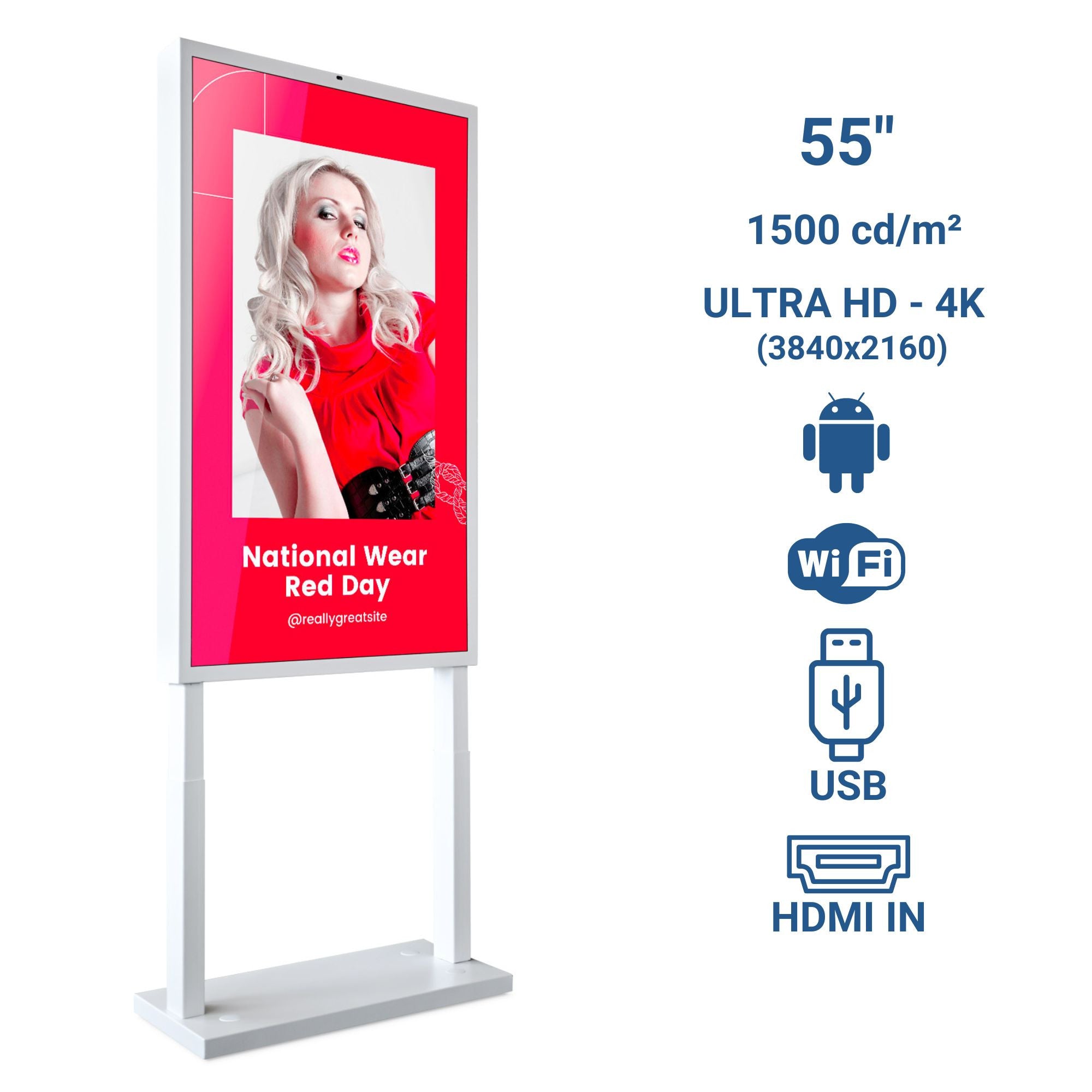 Display publicitario LCD para escaparates UHD 4K - 55" - Android - Indoor (1)