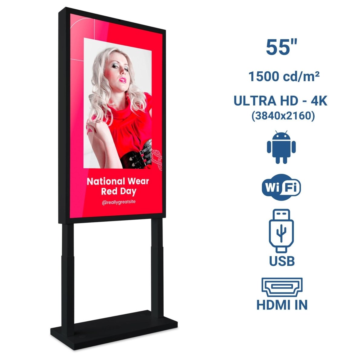 Display publicitario LCD para escaparates UHD 4K - 55" - Android - Indoor - Barcelona Led-Signage
