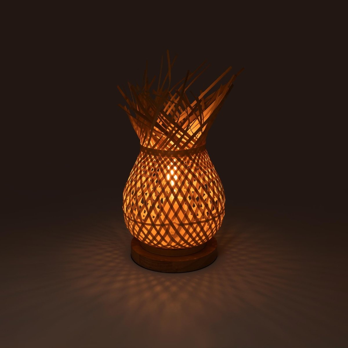 Lámpara de mesa de mimbre "VIMET" - Barcelona Led-Decoración