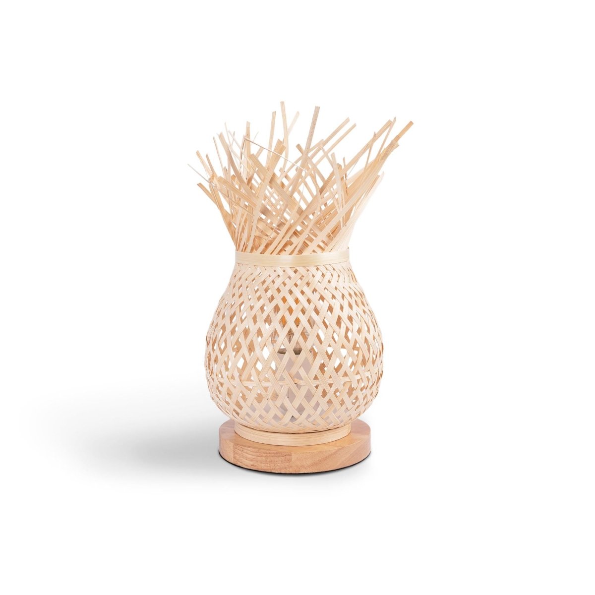 Lámpara de mesa de mimbre "VIMET" - Barcelona Led-Decoración