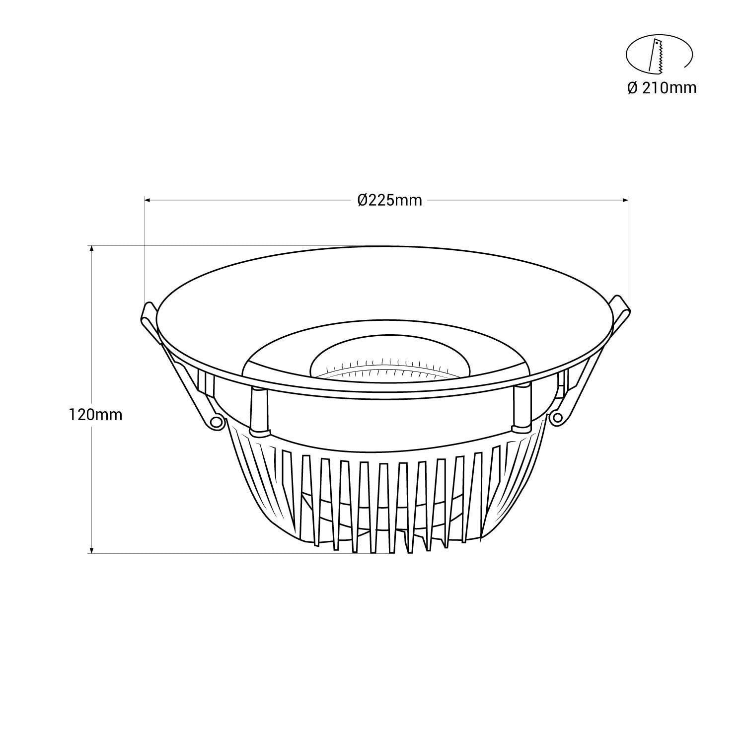 Downlight LED especial para pescaderías - 40W - Driver Philips - Corte Ø210 mm (18)