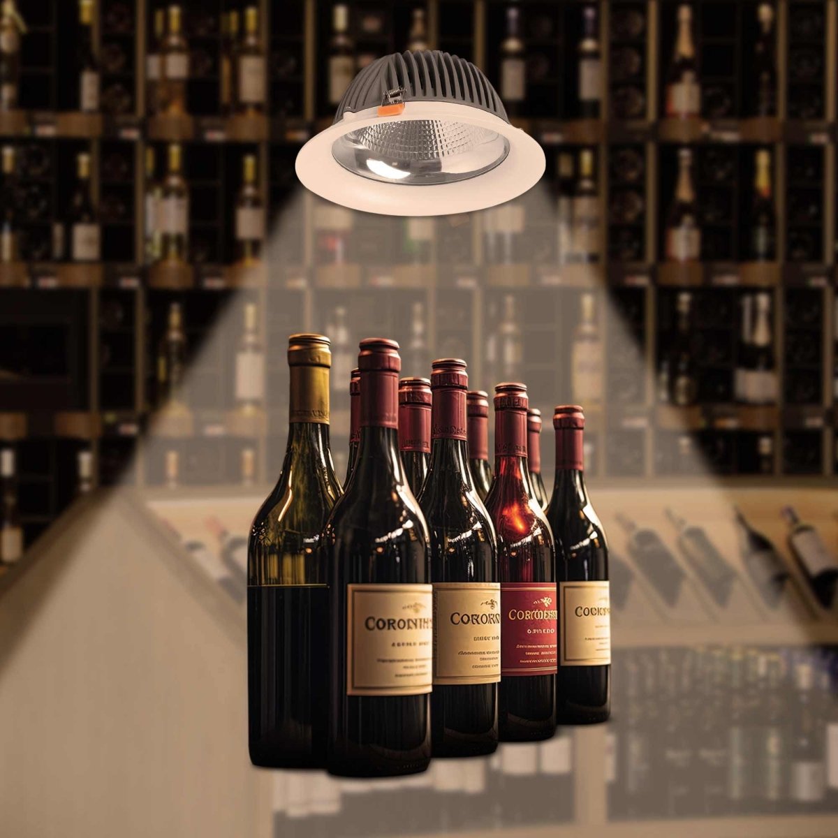 Downlight LED especial para tiendas de oro y vino - 40W - Driver Philips - Corte Ø210 mm - Barcelona Led-