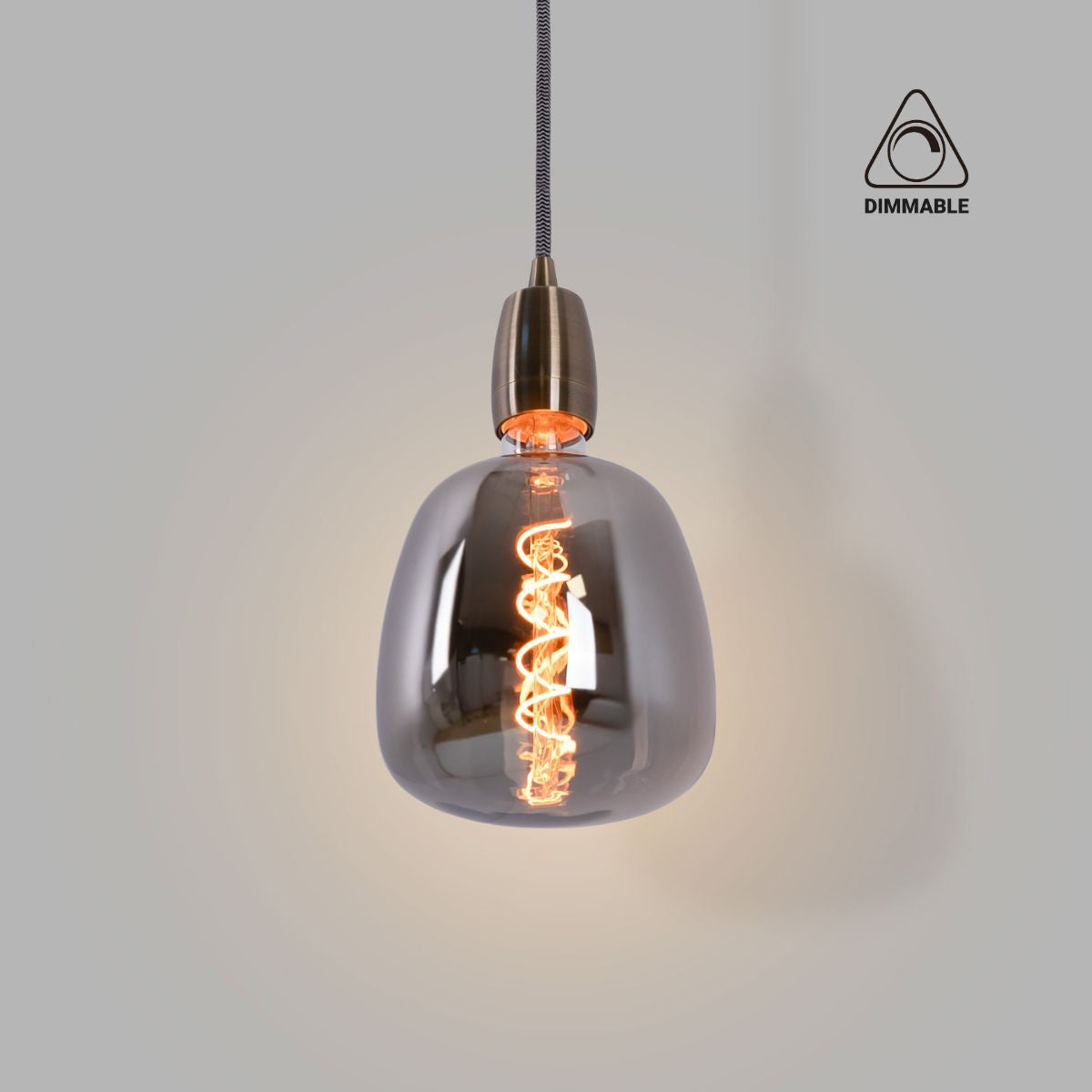Bombilla decorativa LED de filamento con tinte ahumado - E27 D140 - Regulable - 4W - 1800K (8)