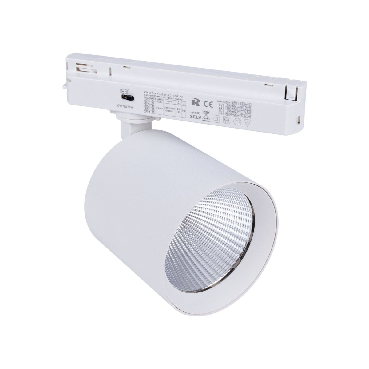 Proyector LED para carril monofásico CCT - 40W - CRI 90 - Barcelona Led-