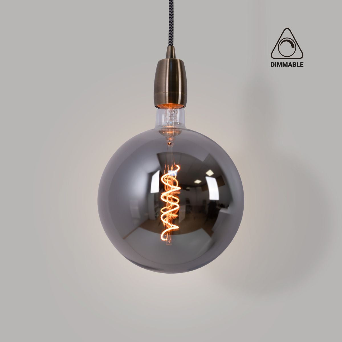 Bombilla decorativa globo filamento con tinte ahumado "Smoky" E27 G200 - Regulable - 4W - 1800K (8)