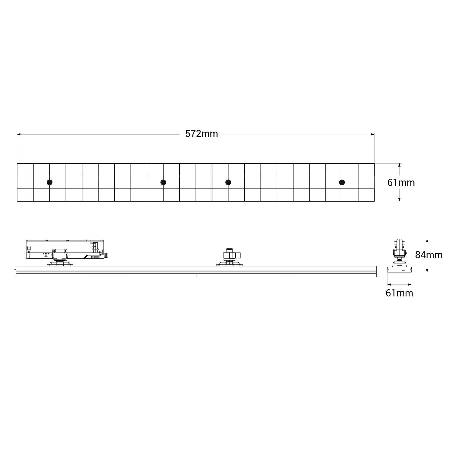 Proyector LED lineal orientable para carril trifásico 20W - CCT - CRI90 - Driver KGP - Blanco (2)