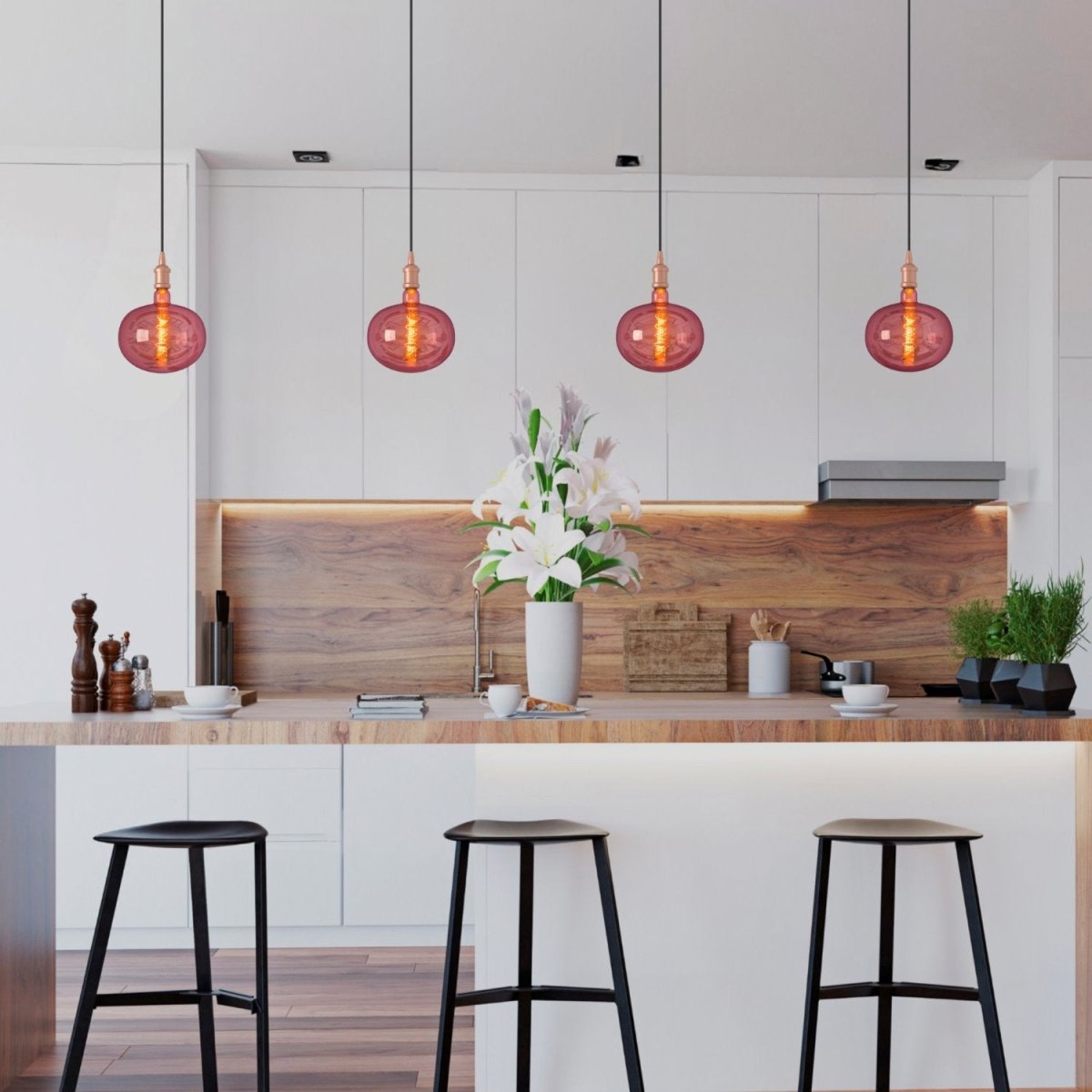 Bombilla decorativa LED de filamento "Decor" - E27 R220 - Regulable - 4W - 1800K - Barcelona Led-