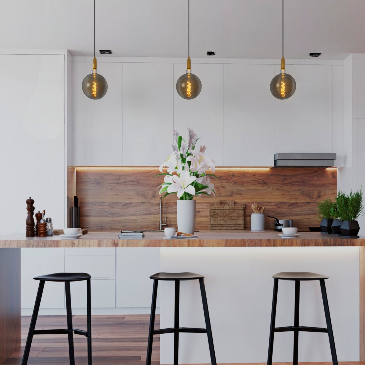 Bombilla decorativa globo filamento con tinte ahumado "Smoky" E27 G200 - Regulable - 4W - 1800K (10)