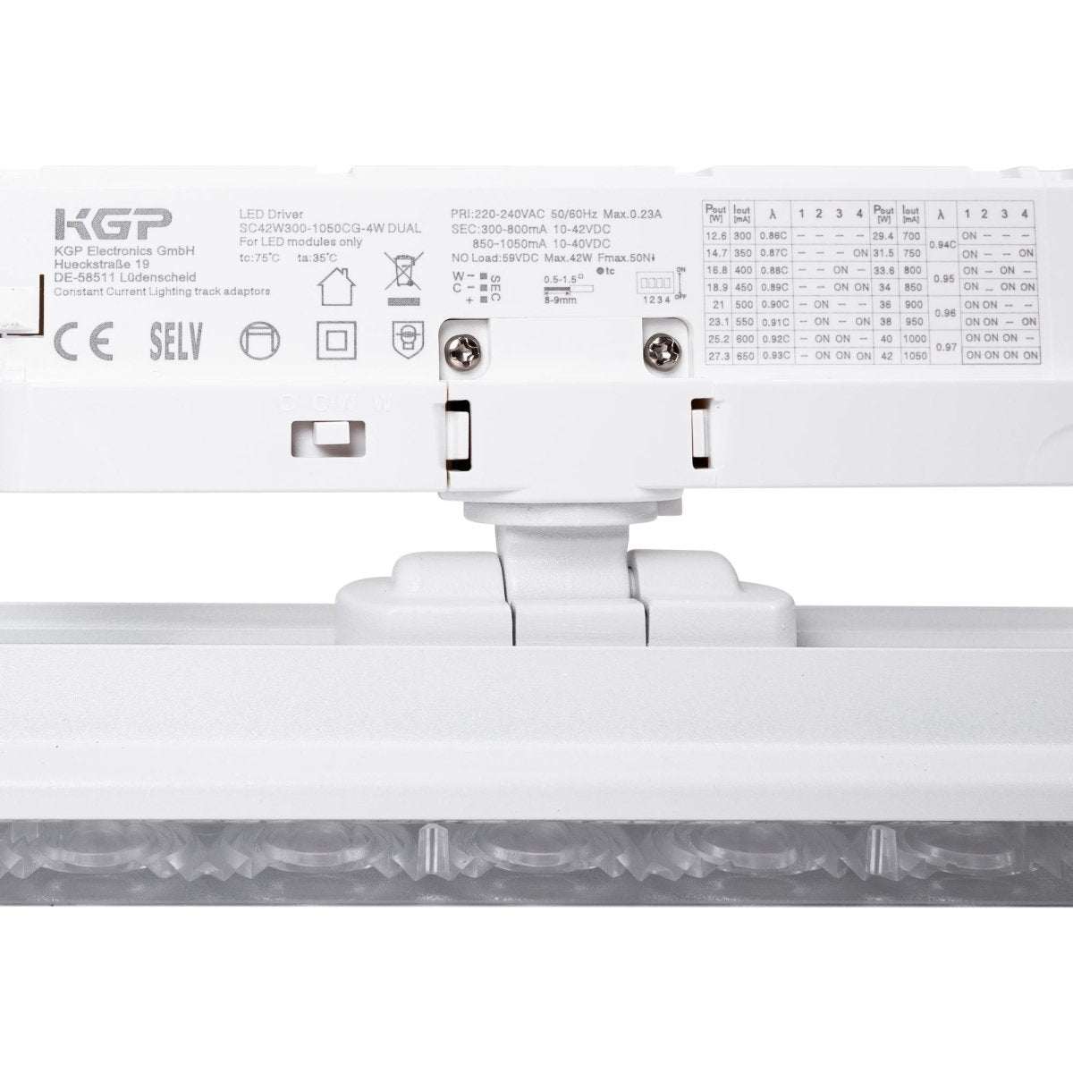 Proyector LED lineal orientable para carril trifásico 40W - CCT - CRI90 - Driver KGP - Barcelona Led-