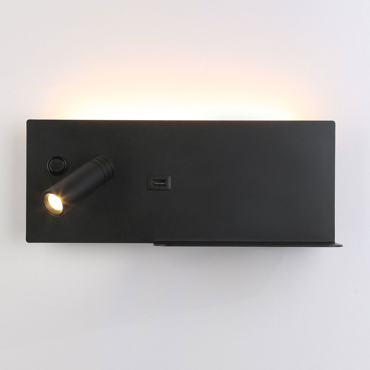 Pack x 2 - Aplique de pared para lectura con puerto USB "Kerta" - Iluminación doble - 3W+7W - Barcelona Led-Decoración
