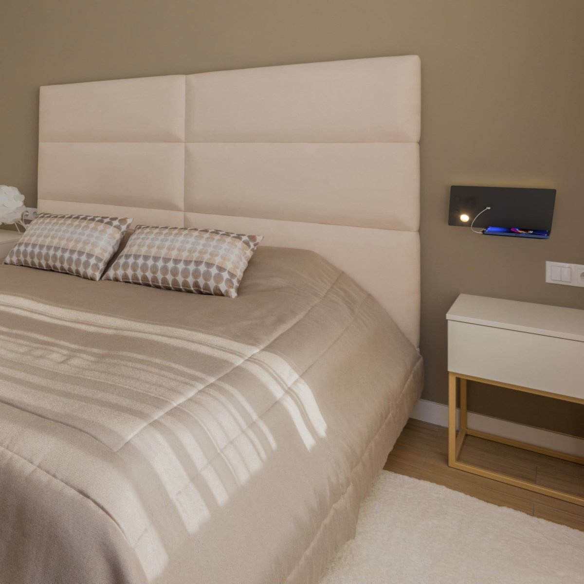 Pack x 2 - Aplique de pared para lectura con puerto USB "Kerta" - Iluminación doble - 3W+7W - Barcelona Led-Decoración