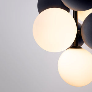 Lámpara acústica colgante vertical "DRAC" - 4 esferas luminosas y 6 esferas absorbentes (26)