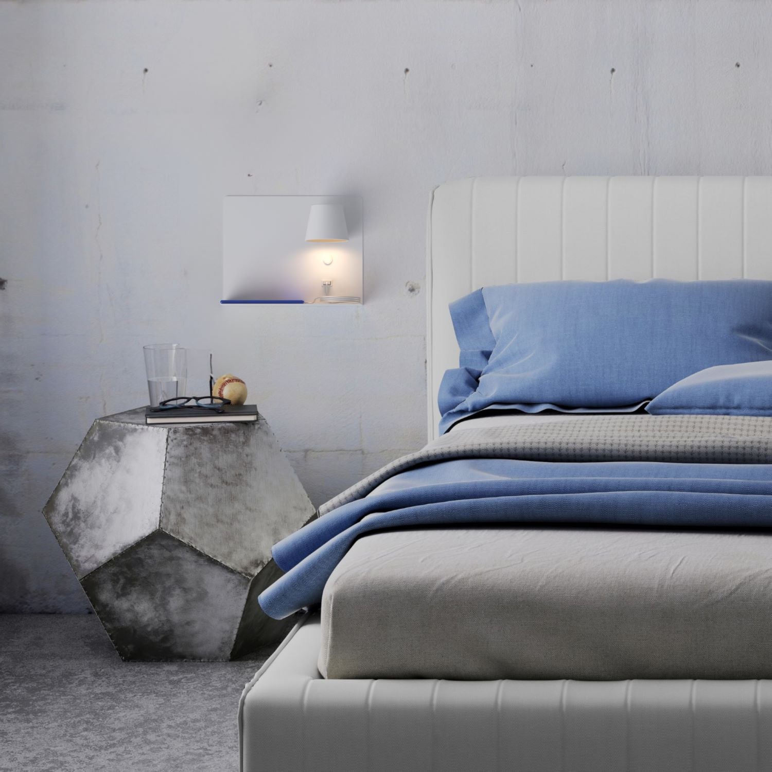 Aplique de pared para lectura con puerto USB "BASKOP" - 6W - Luz derecha (6)