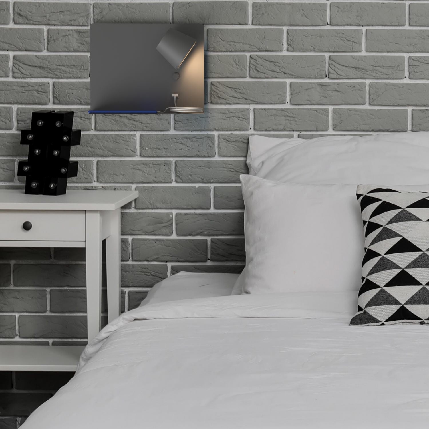 Aplique de pared para lectura con puerto USB "BASKOP" - 6W - Luz derecha (8)