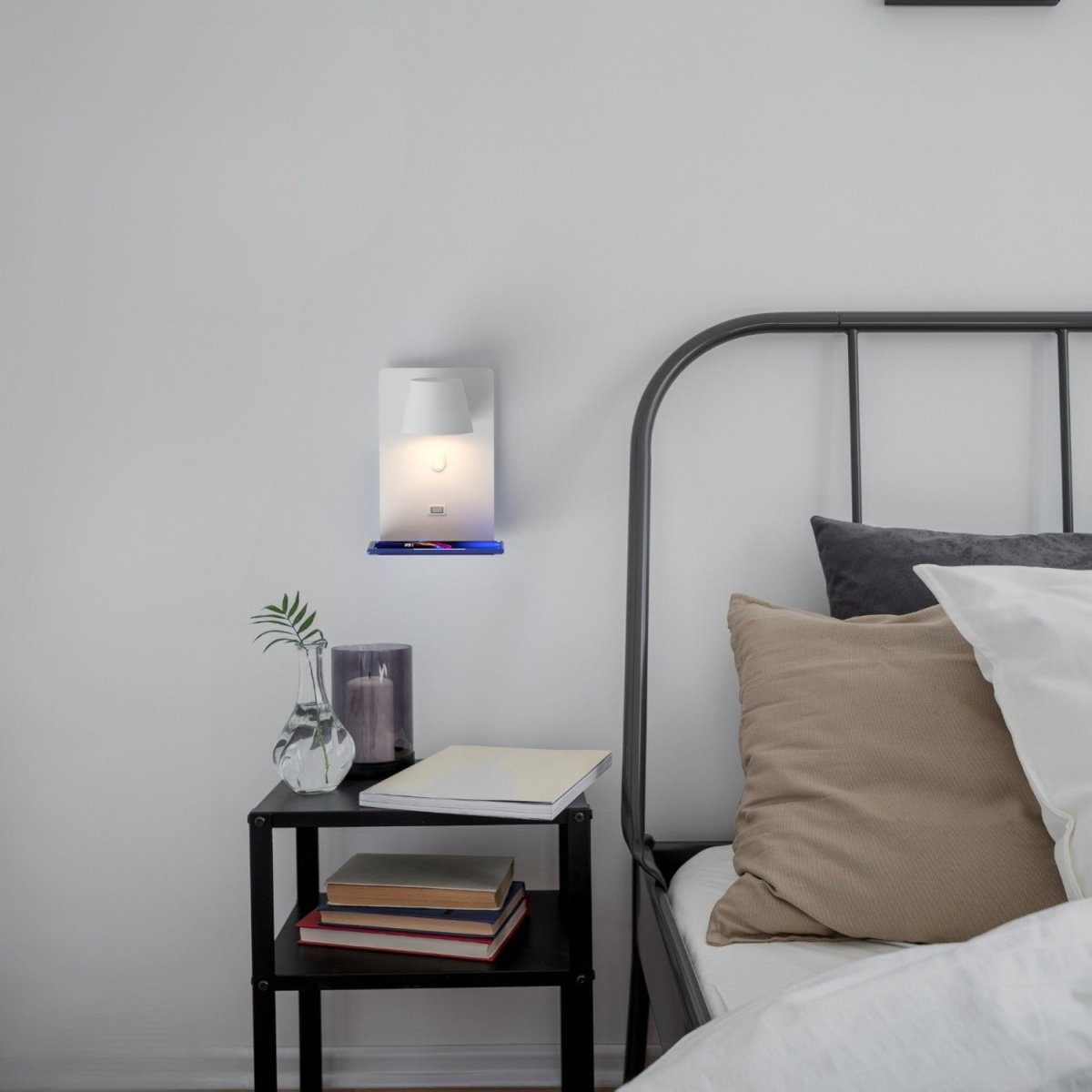 Aplique de pared para lectura con puerto USB "BASKOP W" - 6W - Base carga inalámbrica - Barcelona Led-Decoración