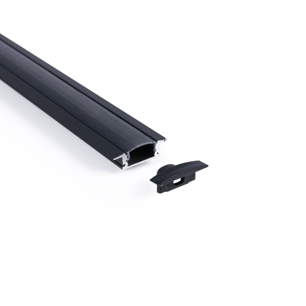 Perfil de aluminio de empotrar - Kit completo - 24,5 x 7mm - Tira LED hasta 12 mm - 2 metros - Barcelona Led-
