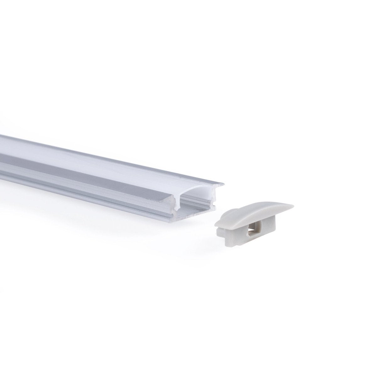 Perfil de aluminio de empotrar - Kit completo - 24,5 x 7mm - Tira LED hasta 12 mm - 2 metros - Barcelona Led-