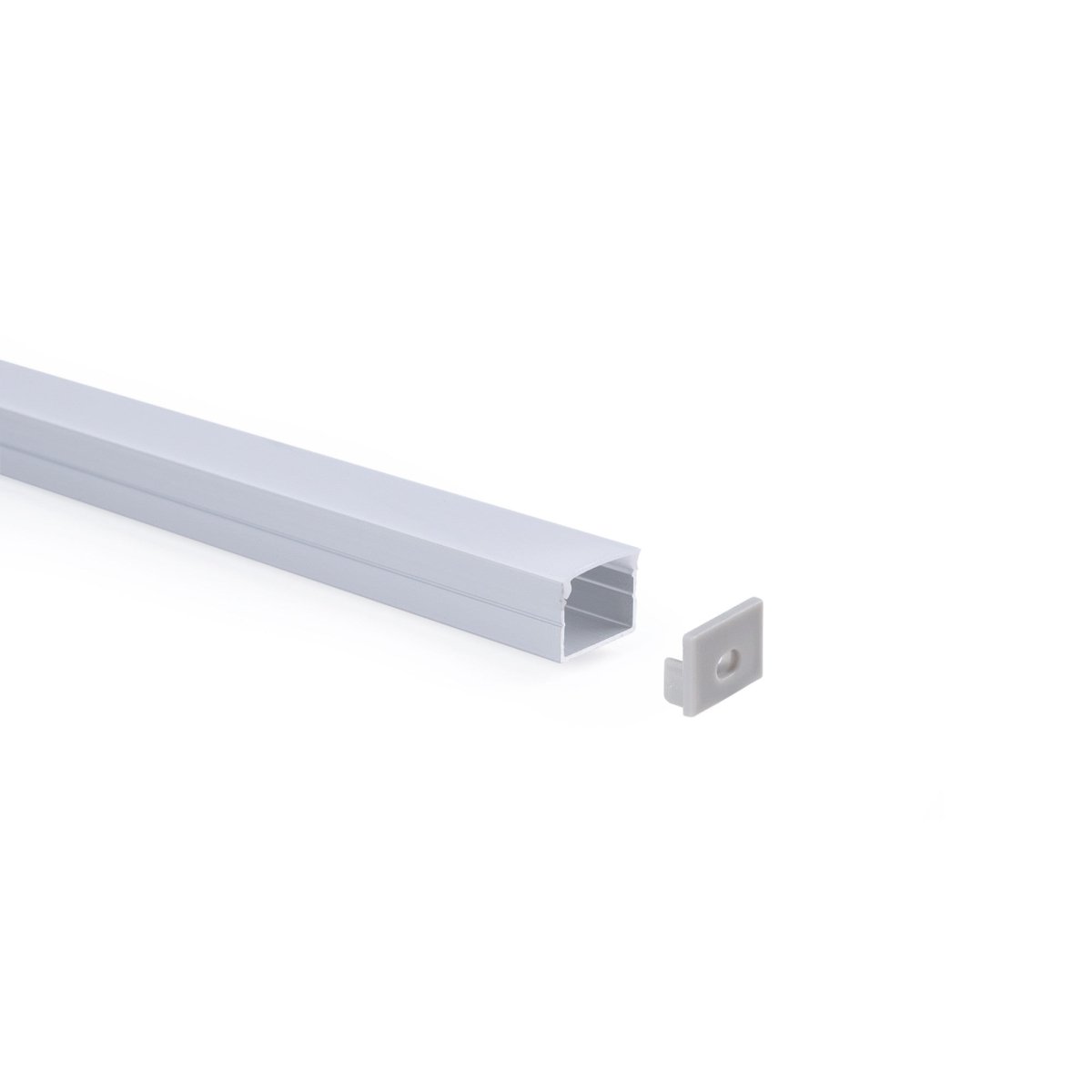 Perfil de aluminio para tira LED con difusor - Superficie - Kit completo - 18 x13mm - Tira LED ≤ 15 mm - 2 metros - Barcelona Led-