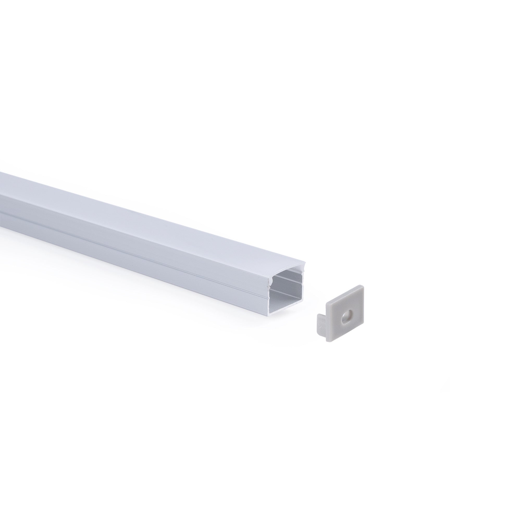 Perfil de aluminio para tira LED con difusor - Superficie - Kit completo - 18 x13mm - Tira LED ≤ 15 mm - 2 metros (29)