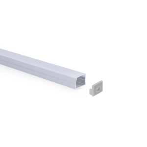 Perfil de aluminio para tira LED con difusor - Superficie - Kit completo - 18 x13mm - Tira LED ≤ 15 mm - 2 metros (29)