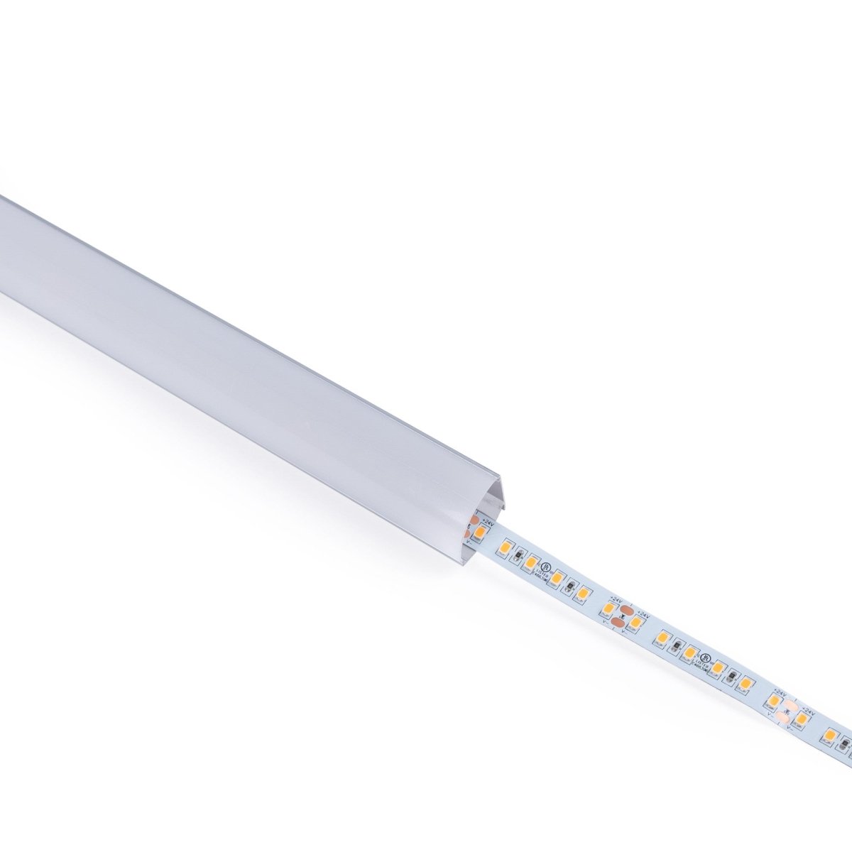 Perfil de aluminio de superficie para esquinas - Con difusor - Kit completo - 20x20mm - Tira LED hasta 10mm - 2 metros - Barcelona Led-