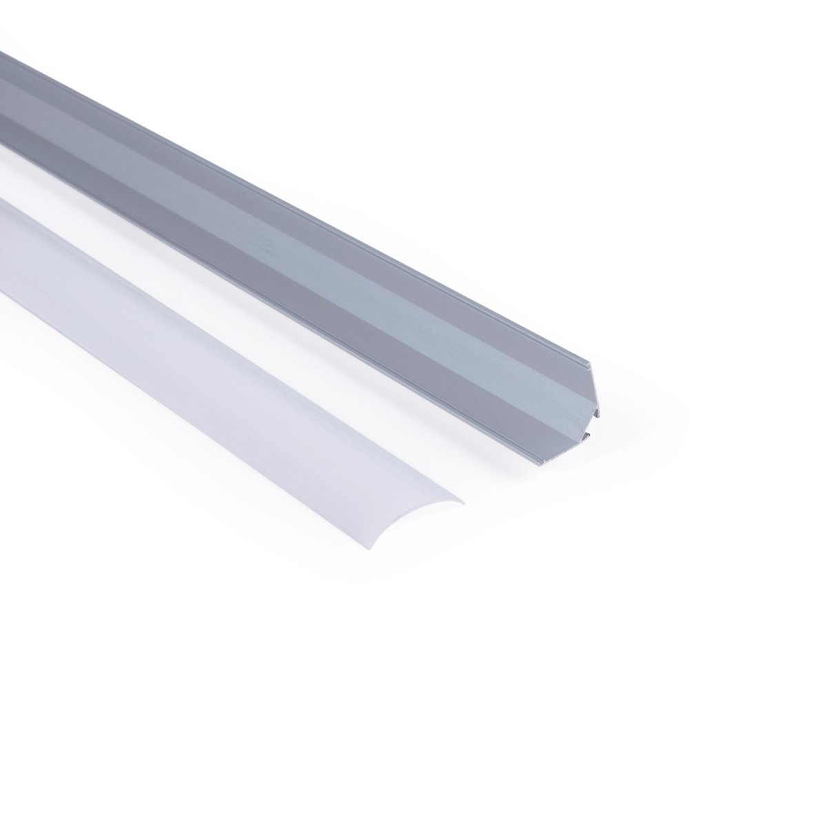 Perfil de aluminio de superficie para esquinas - Con difusor - Kit completo - 20x20mm - Tira LED hasta 10mm - 2 metros - Barcelona Led-