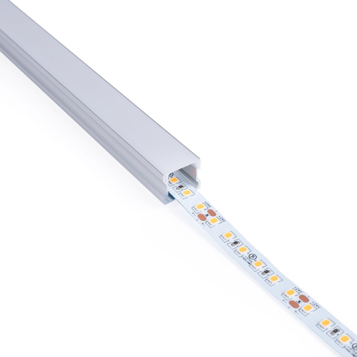 Perfil tira LED de superficie con difusor - Kit completo - 17,6x14,5mm - Tira LED ≤  12 mm - 2 metros - Barcelona Led-