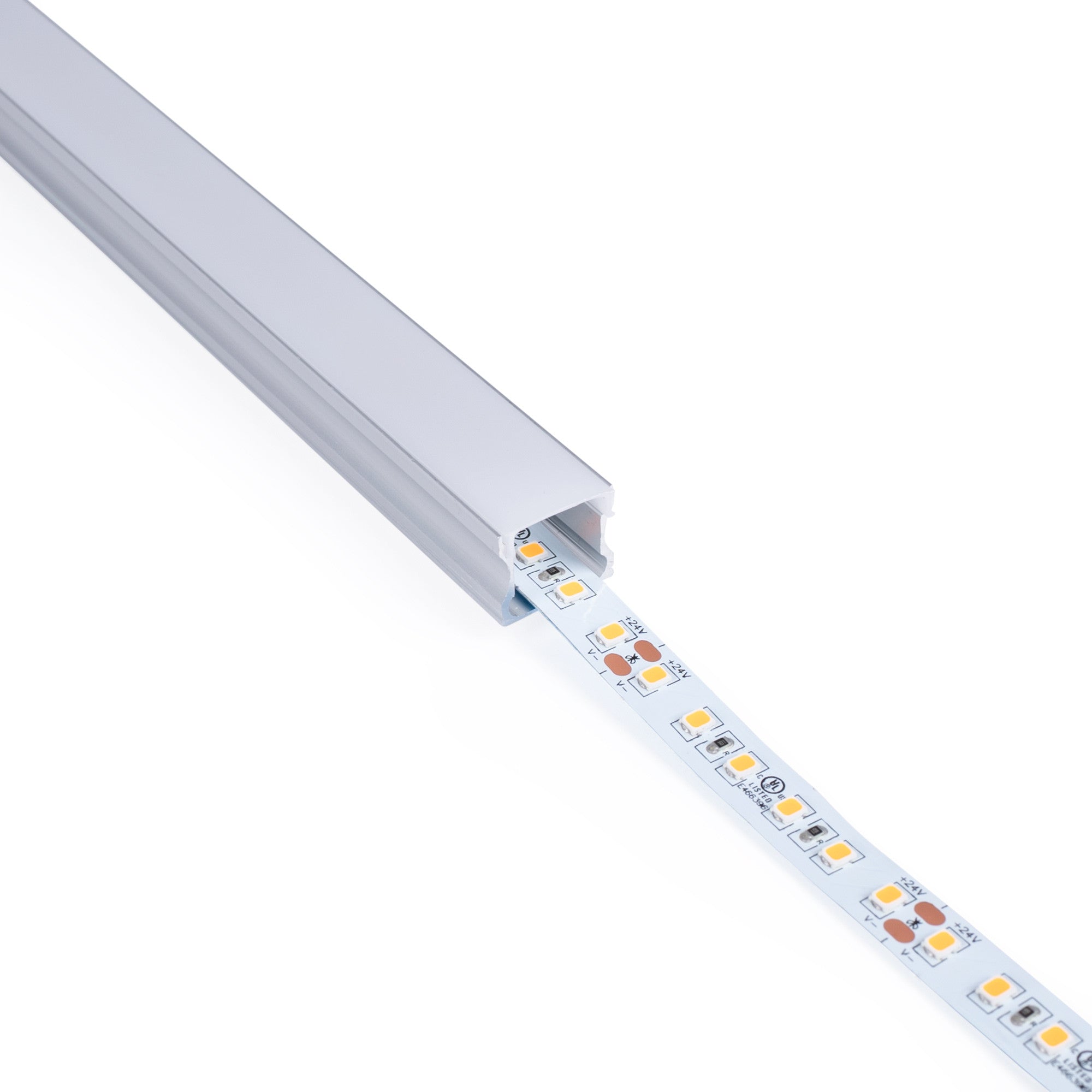 Perfil tira LED de superficie con difusor - Kit completo - 17,6x14,5mm - Tira LED ≤  12 mm - 2 metros (36)