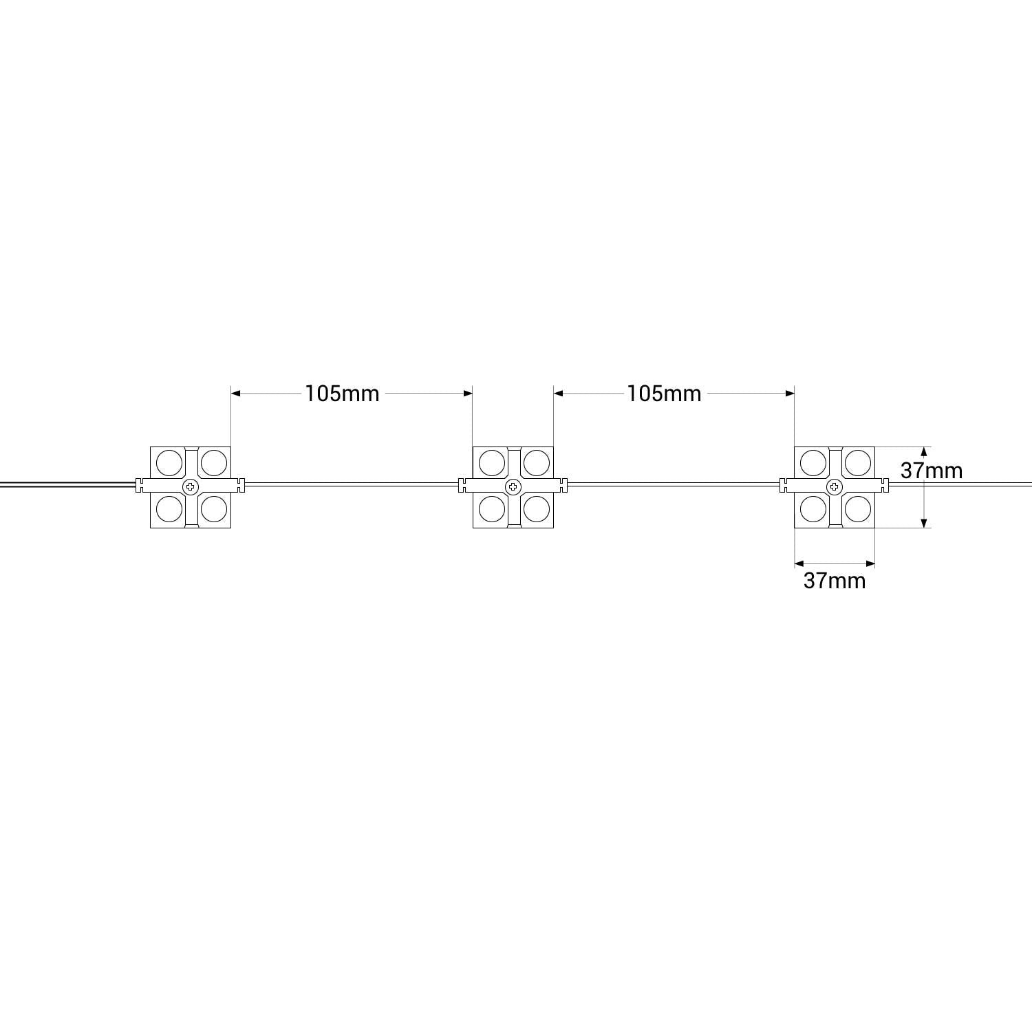 Módulo LED cuadrado para rótulos - 2W - 12V - IP65 - 160º (4)