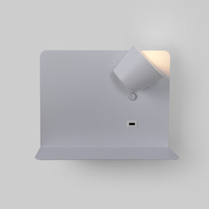 Aplique de pared para lectura con puerto USB "BASKOP" - 6W - Luz derecha (38)