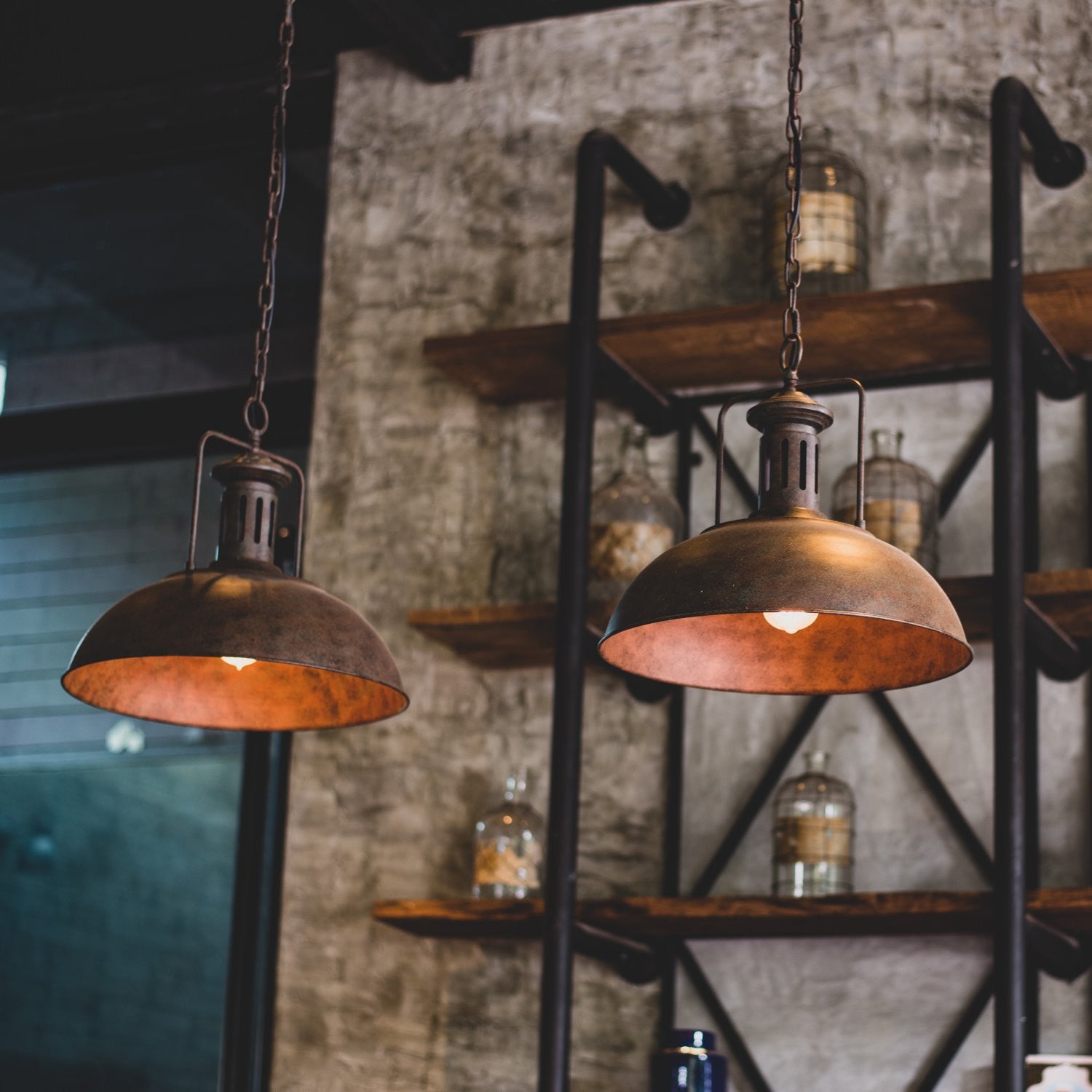 Vintage lampa sufitowa Alcatraz z postarzanego metalu – Barcelona Led