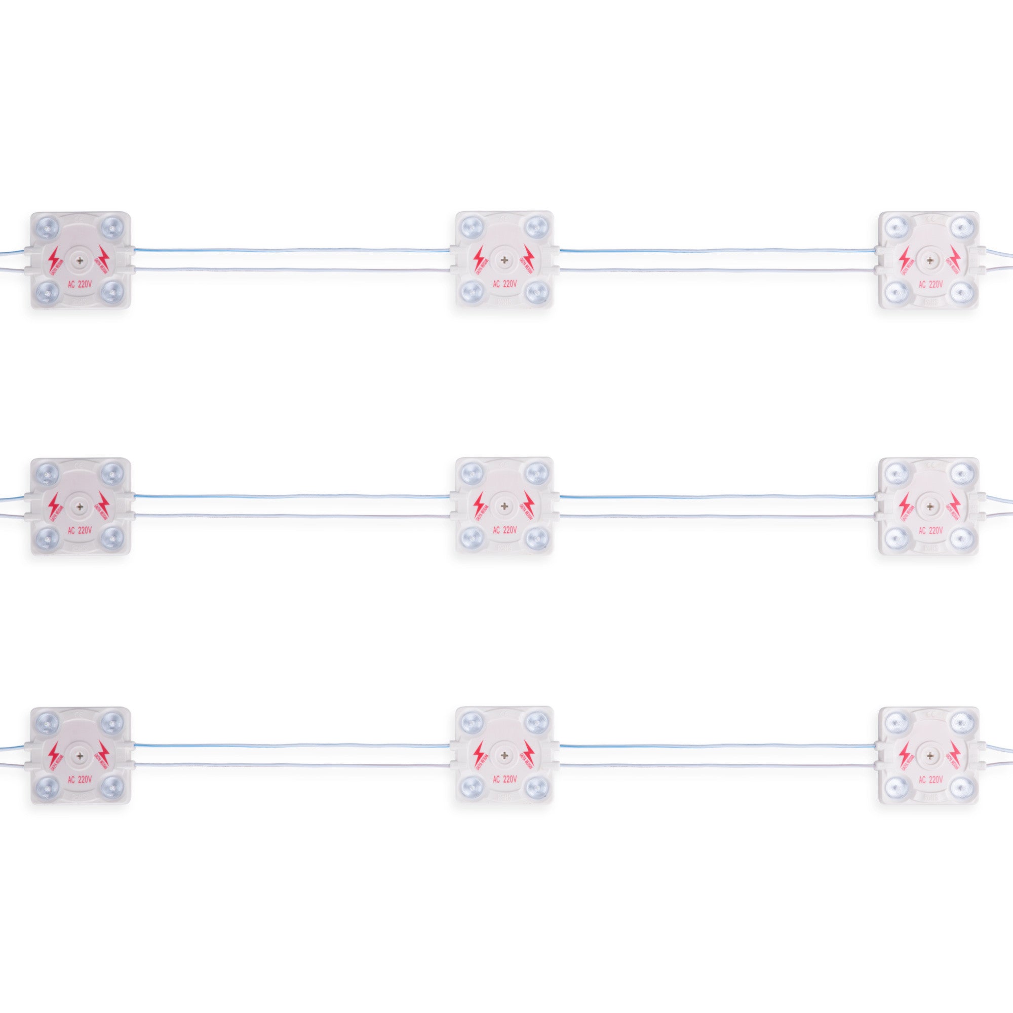 Módulo LED cuadrado para rótulos - 3.6W - 220V AC - IP65 - 165º (27)