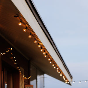 Guirnalda luces exterior 15 + 2 metros - 30 bombillas LED filamento E12 G40 1W - IP44 - Blanco cálido (1)