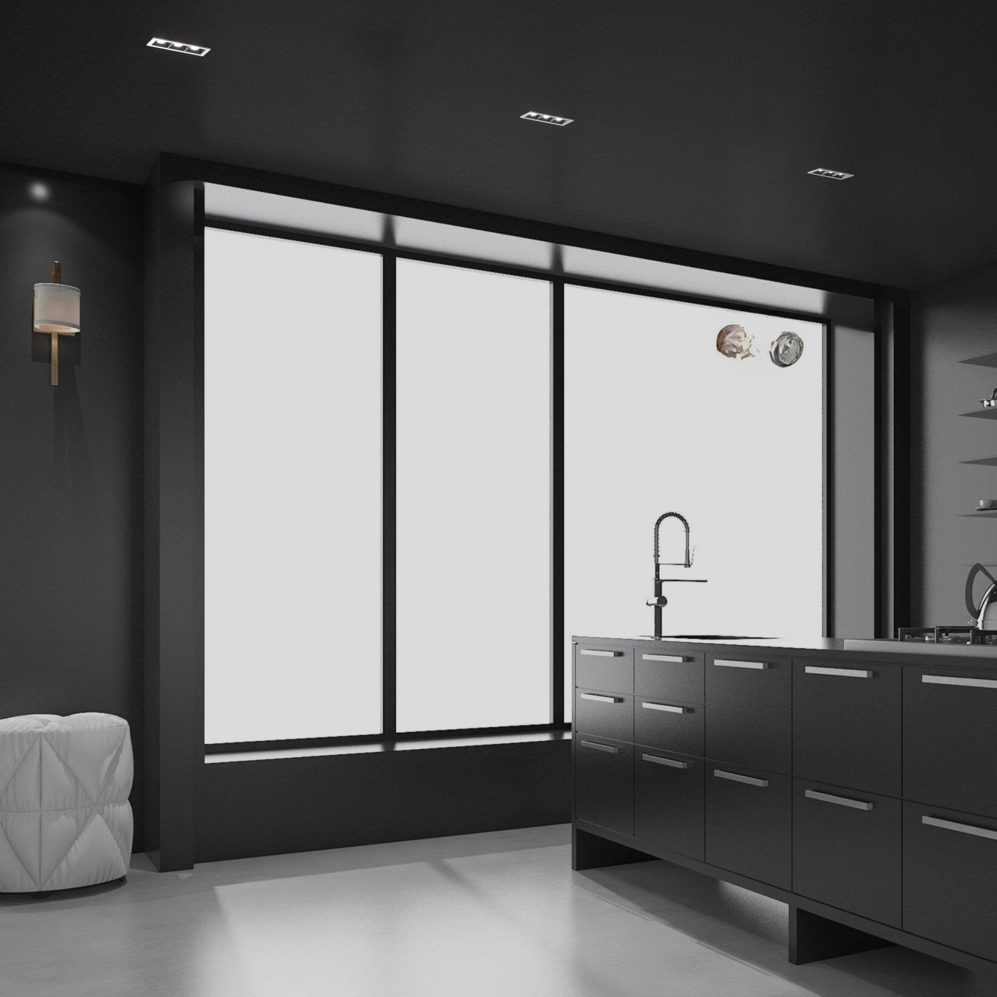 Foco lineal LED empotrable triple 6W - UGR18 - CRI90 - Chip OSRAM - Negro (32)