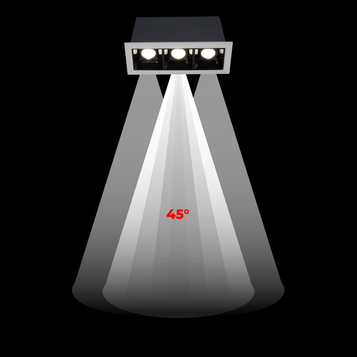 Foco lineal LED empotrable triple 6W - UGR18 - CRI90 - Chip OSRAM - Barcelona Led-