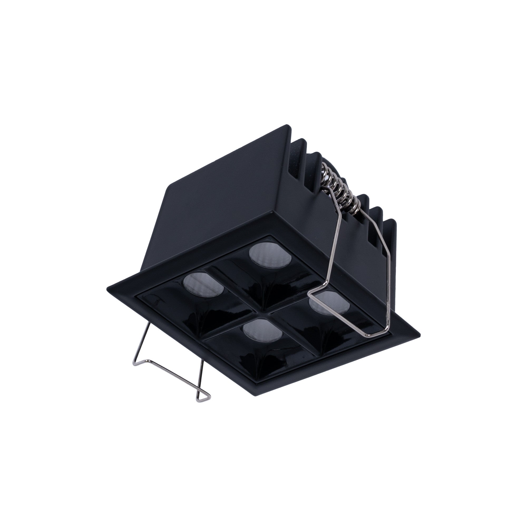 Downlight LED cuadrado empotrable 8W - Negro - 4 Focos - UGR18 - CRI90 - Chip OSRAM