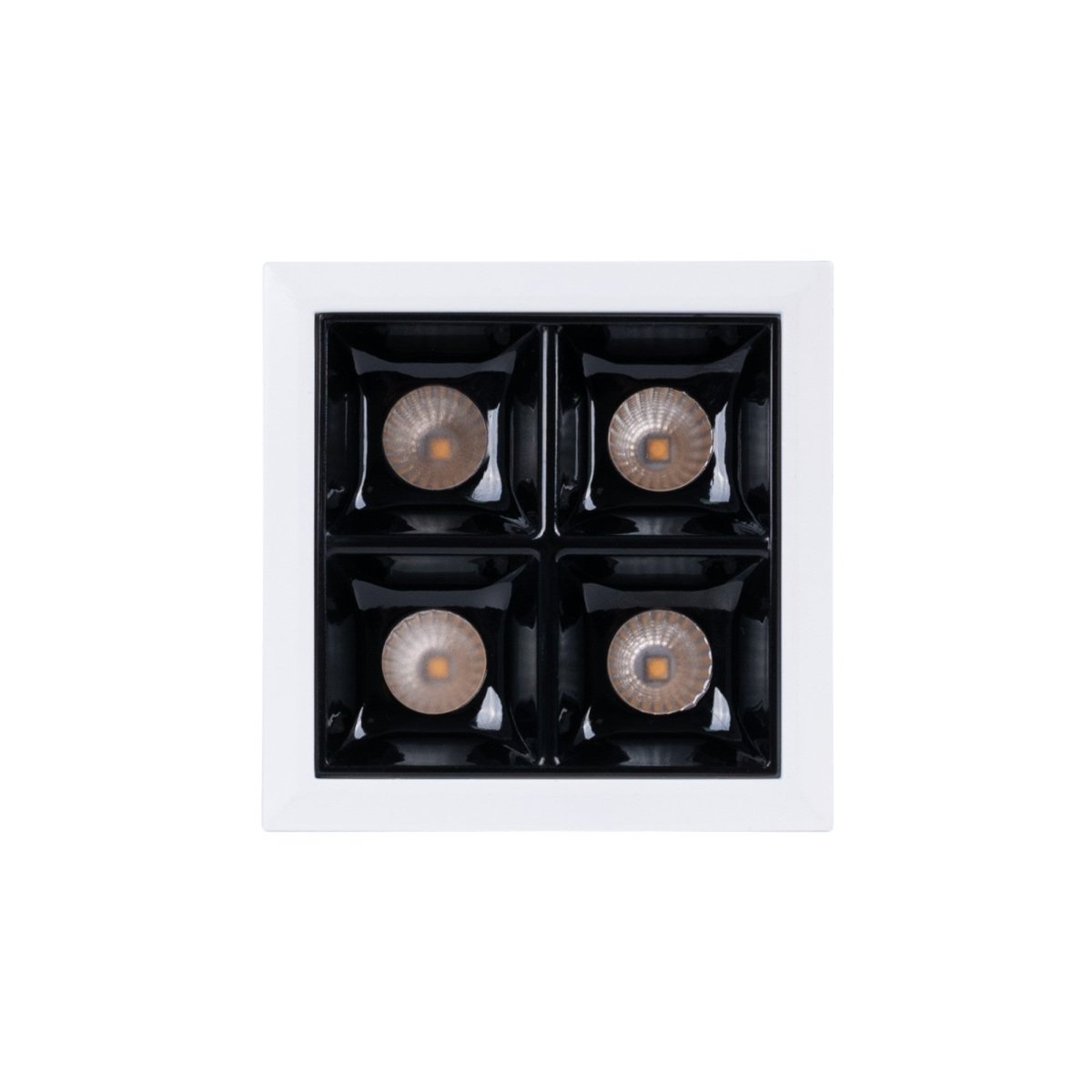Downlight LED cuadrado empotrable 8W - 4 Focos - UGR18 - CRI90 - Chip OSRAM - Barcelona Led-