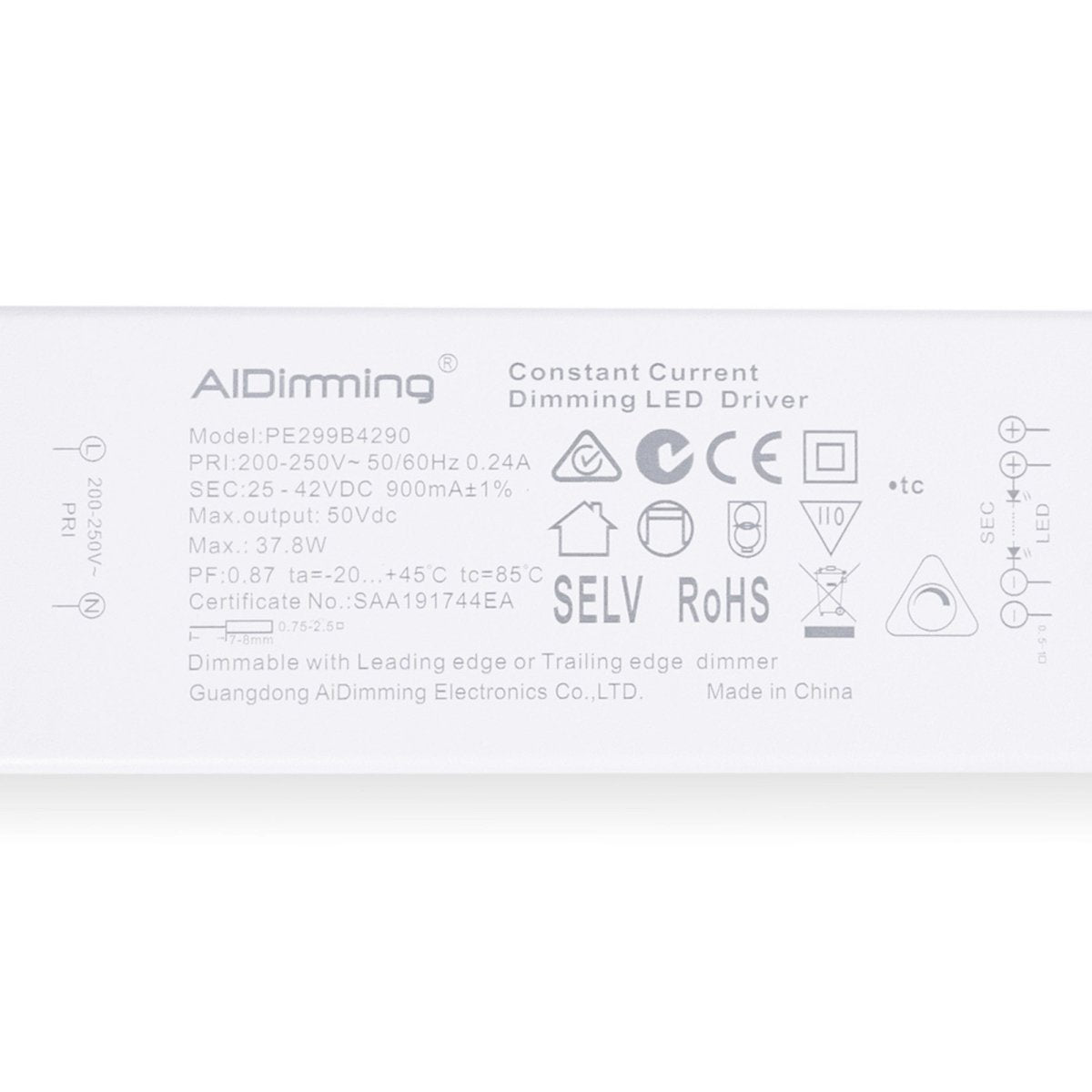 Driver regulable TRIAC 25-42V DC - 900mA - 37W - Barcelona Led-