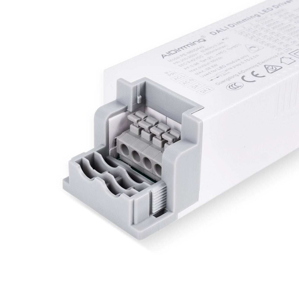 Driver regulable DALI + 1/0-10V + PUSH - 9-42V DC - 58W - Multicorriente (700-1400mA) - Barcelona Led-