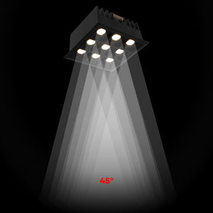 Downlight LED cuadrado empotrable 18W - 9 Focos - UGR18 - CRI90 - Chip OSRAM (41)