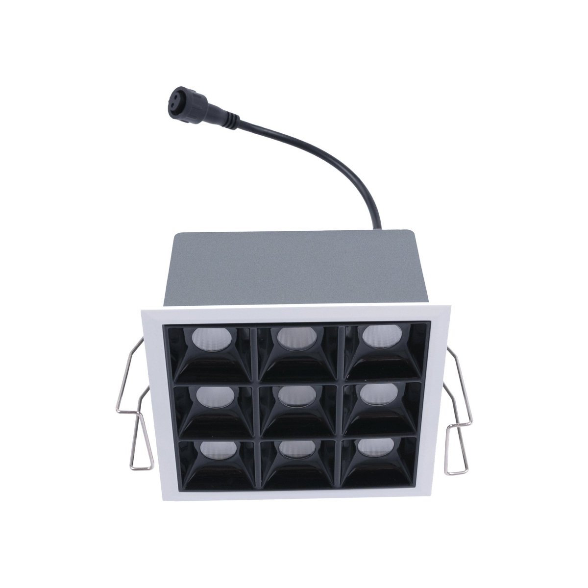 Downlight LED cuadrado empotrable 18W - 9 Focos - UGR18 - CRI90 - Chip OSRAM - Barcelona Led-