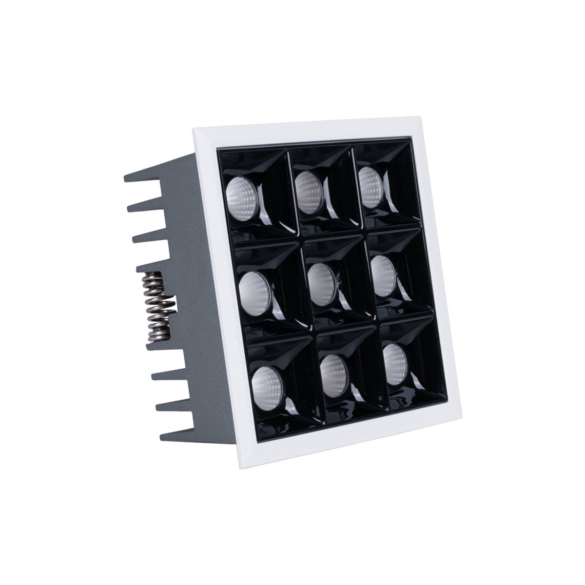 Downlight LED cuadrado empotrable 18W - 9 Focos - UGR18 - CRI90 - Chip OSRAM - Barcelona Led-