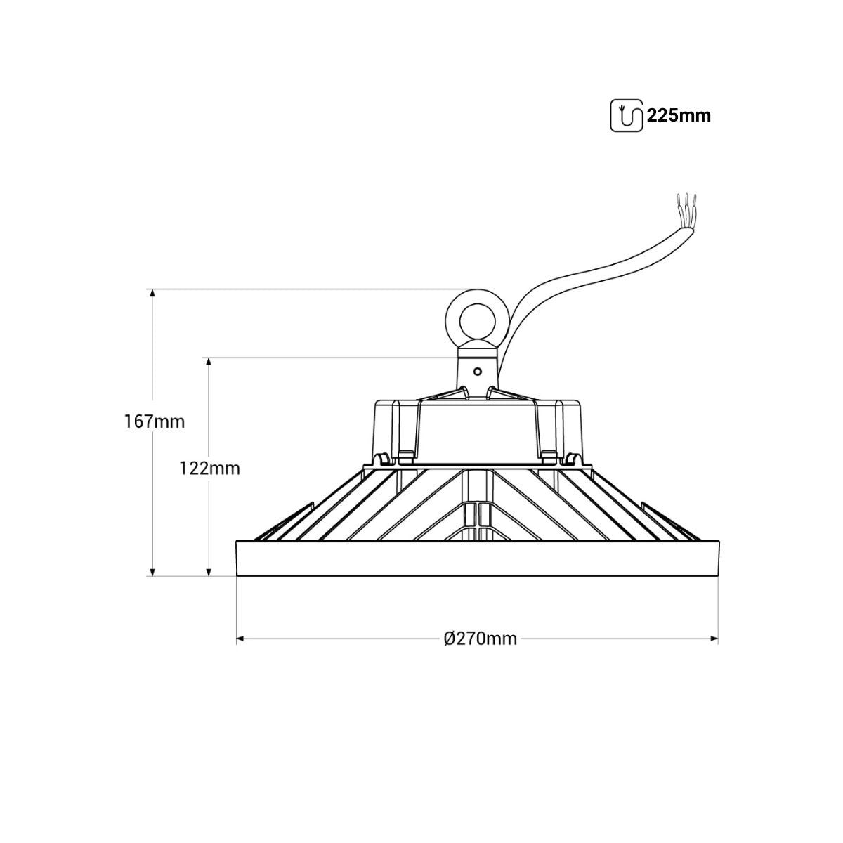Campana LED industrial - 150W - PHILIPS Lumileds - Driver LIFUD - 5000K - IP65 - 7 años garantía (2)