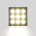 Downlight LED Empotrable Cuadrado Antideslumbrante · Marco -Negro - 18W - 9 Focos - UGR18 - CRI90 - Chip OSRAM 3