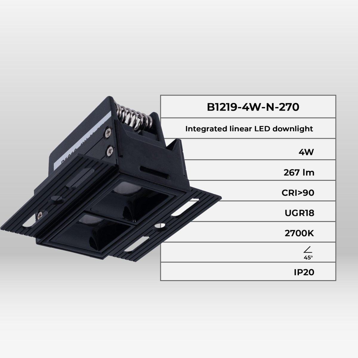 Foco lineal LED trimless / integración - 4W - UGR18 - CRI90 - Barcelona Led-