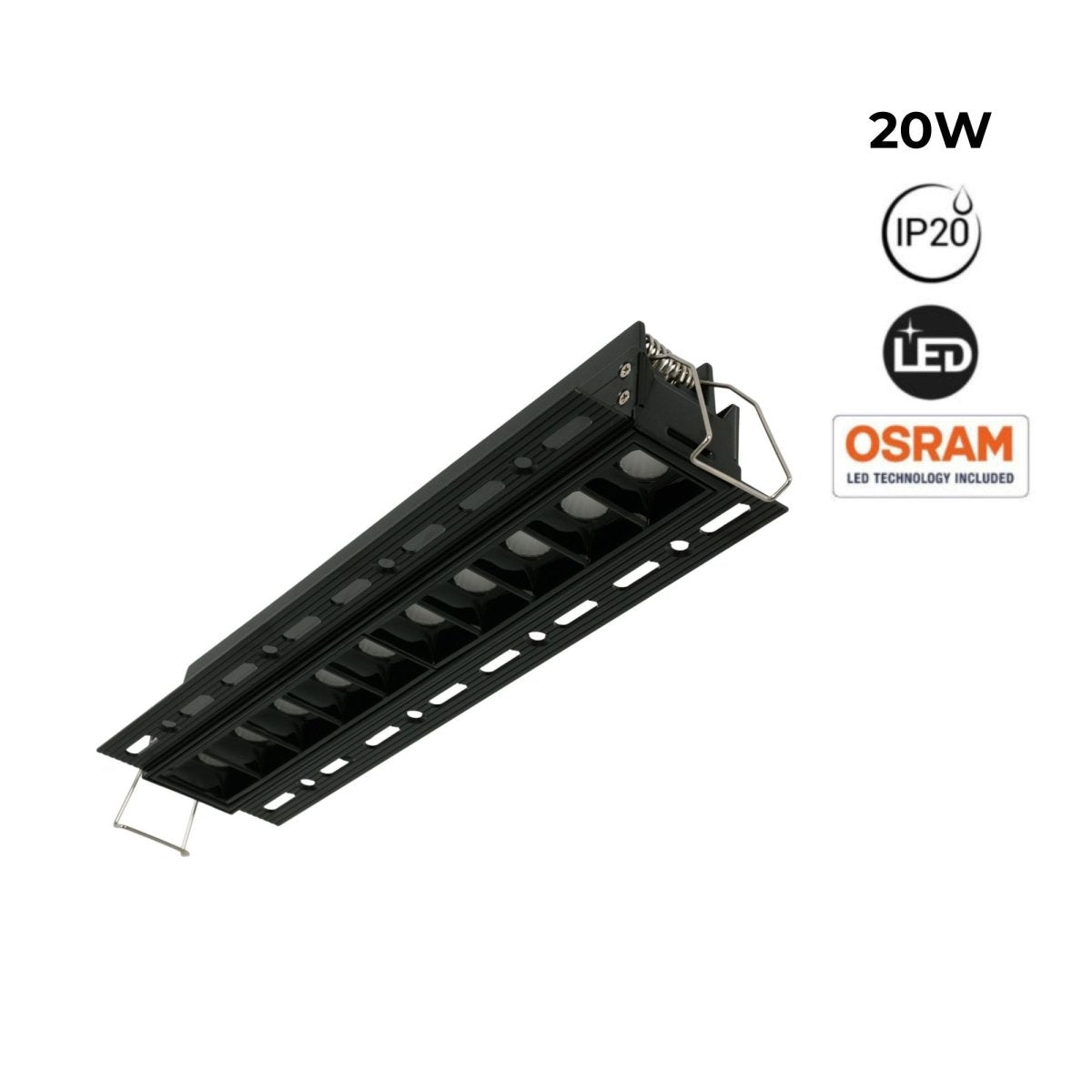 Foco lineal LED trimless / integración - 20W - UGR18 - CRI90 - Barcelona Led-