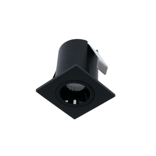 Downlight LED empotrable cuadrado 2W - Chip Osram - UGR18 -  Corte Ø 25mm - Negro